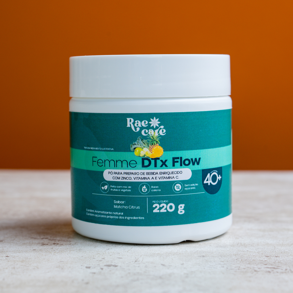 Tabela Nutricional Femme DTx Flow – informações por porção de 10g
