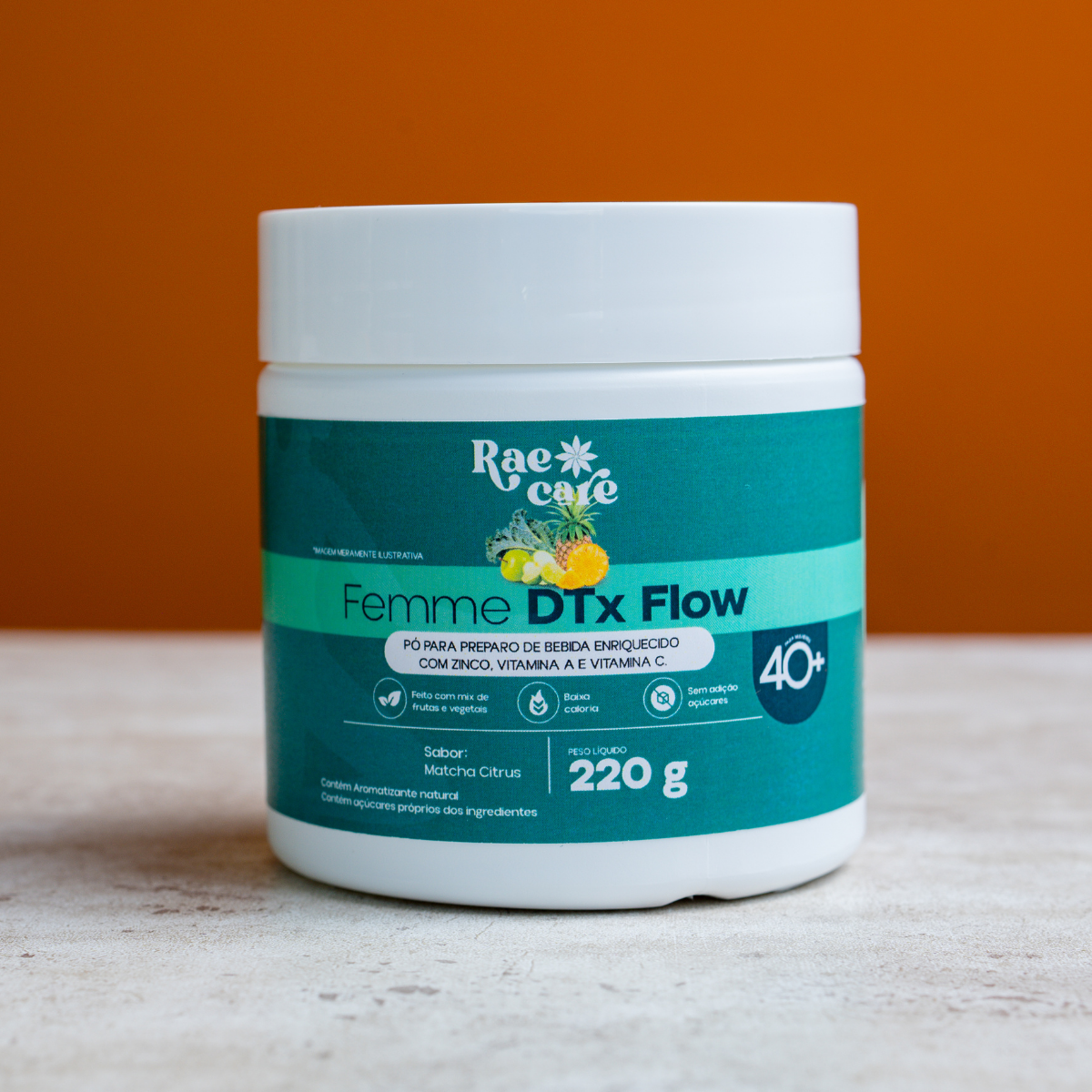 Tabela Nutricional Femme DTx Flow – informações por porção de 10g